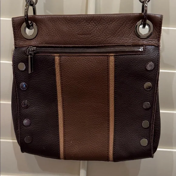 Hammitt Two-Tone Brown Leather Messenger Bag